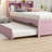 Twin Bed With Trundle,Bookcase,Pink