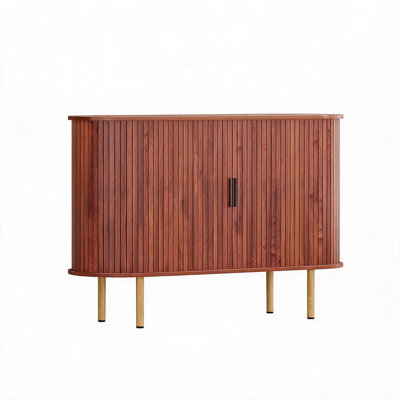 Sideboard Buffet Cabinet with Storage, 47” Mid Century Modern Accent Cabinet, Sliding Door Entryway Small Storage Cabinets for Kitchen, Living Room, E