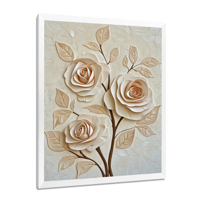 Minimal Rose Bouquet Gemstones - Rose Wall Art