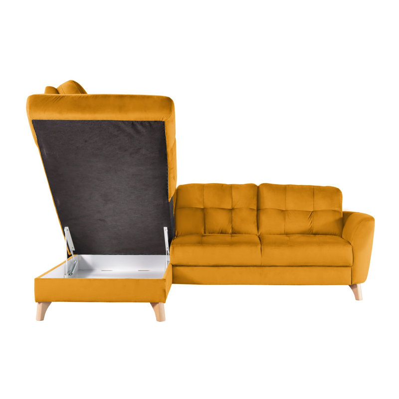 Hunnewell Sleeper Corner Sofa, Yellow, Left Hand Facing