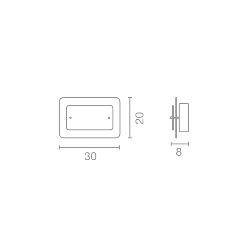 Pop-Up Glass Flush Mounted Sconce, 20 cm H x 30 cm W x 8 cm D, White