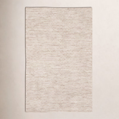 Midford Beige Hand-Woven Geometric Wool Rug