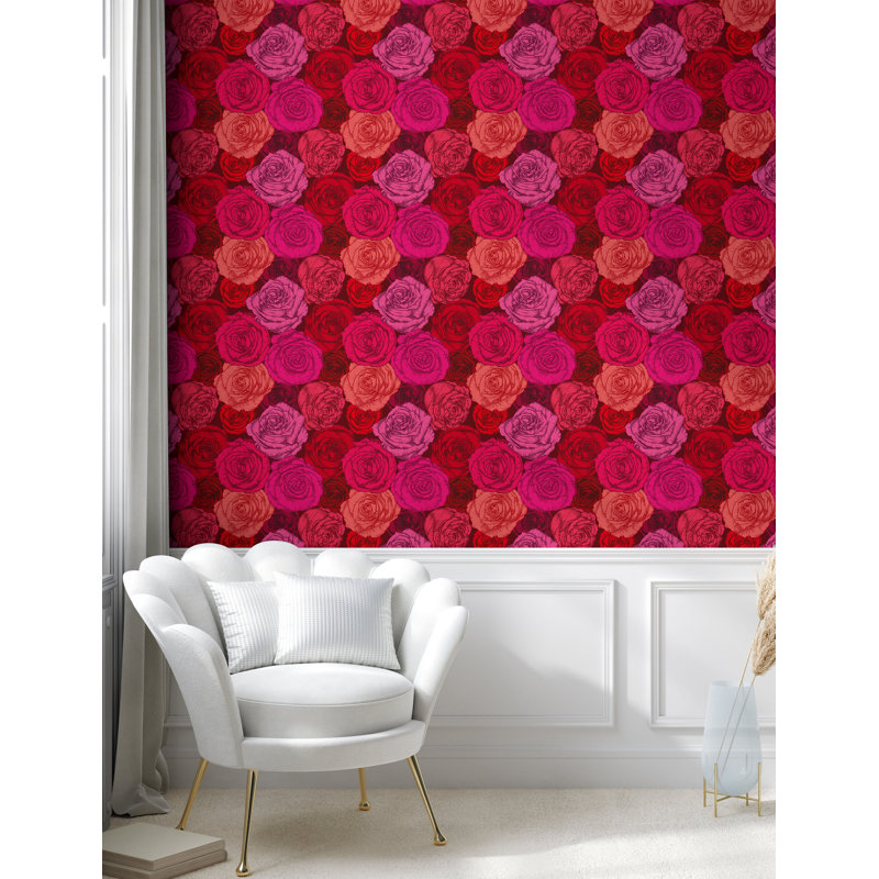 Thoa Roll, L 100 po x l 13 po, Rose vif, corail, marron