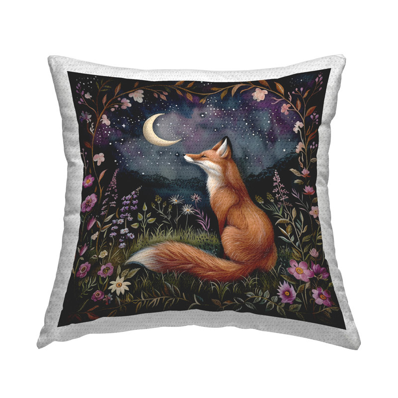 Coussin Woodland Fox Night Forest