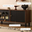 Meuble télé rétro en bois manufacturé noir-1411916569