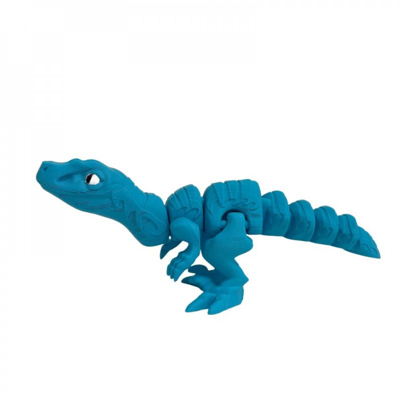 3D Printed Pink Velociractor Figurine, Blue