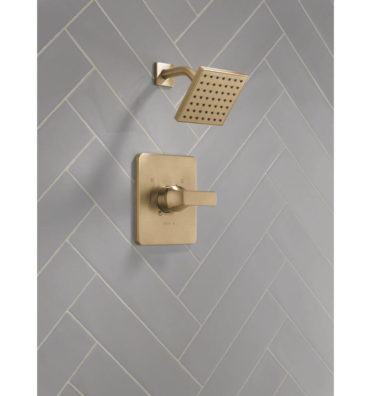 Ensemble de robinet de douche à fonction unique Velum, ensemble de garniture de valve, pomme de douche et poignée