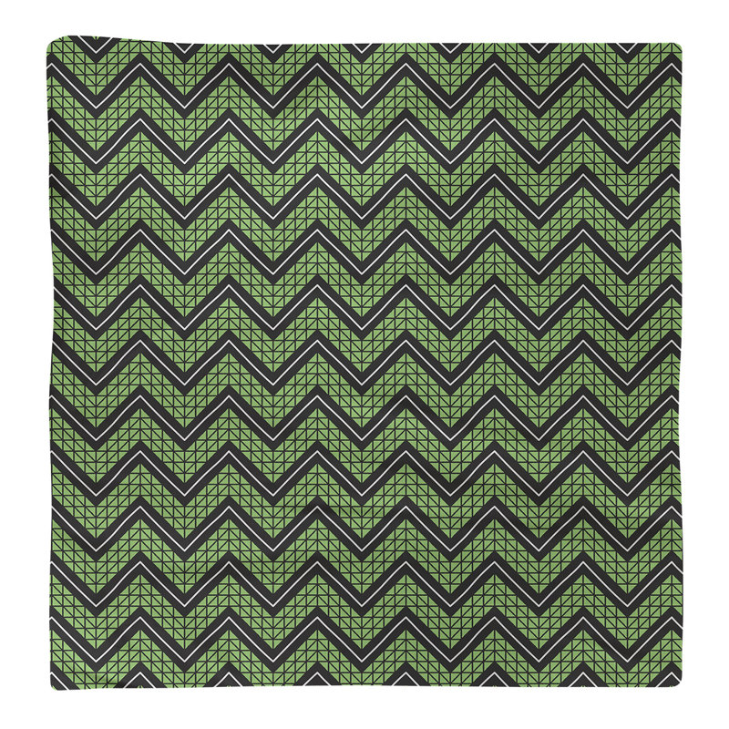Serviette en coton à motif à chevrons à la main Stephenie, Vert, 10 po x 10 po