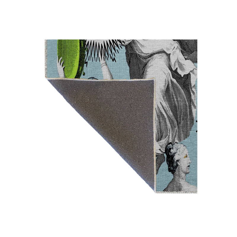 Tapis bleu lavable bleu, Sous-tapis rectangulaire 5 pi 1 po x 7 pi 7 po inc