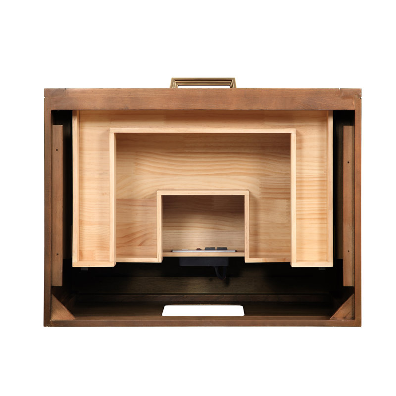 Markham 30'' W Single Vanity, White Quartz, Walnut, Satin Brass