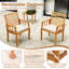 Ensemble 7 pièces de table de patio et de chaises en bois d'acacia avec trou pour parasol de 1,97 po