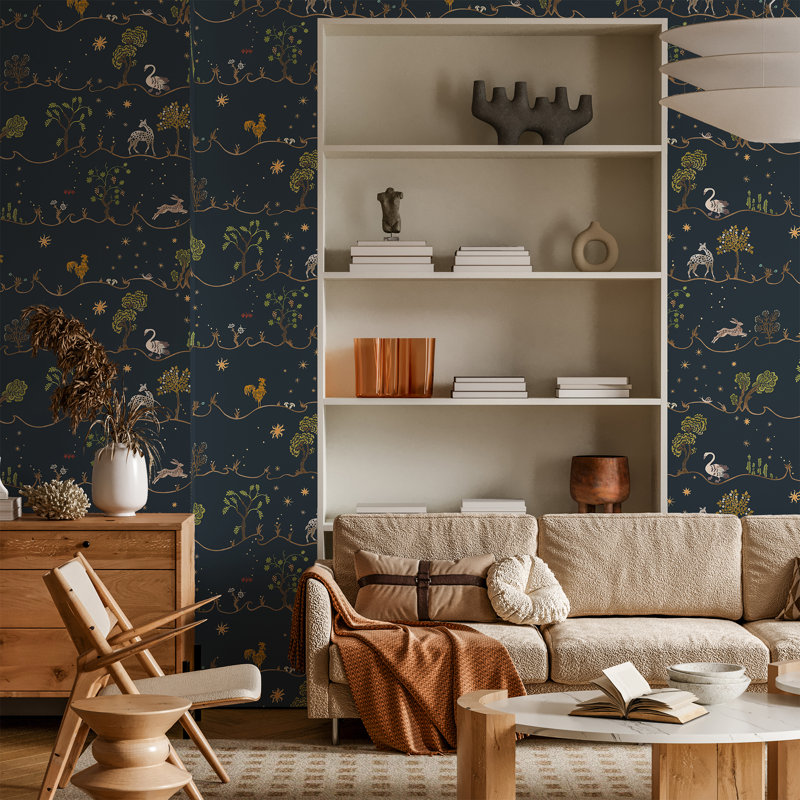Josephine Munsey Juniper Wallpaper Roll by Josephine Munsey, Black/Brown/Yellow
