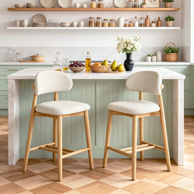 Ensemble de 2 chaises de salle à manger rembourrées en bois massif