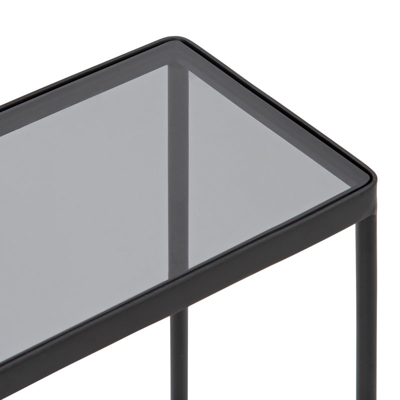 Table de bout en verre Dorman, Noir