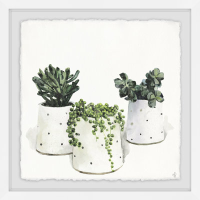 «Dots Pots», reproduction d'aquarelle encadrée