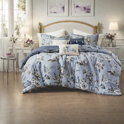 Pcs Queen Bedding Sets, Premium Cotton Blend, Vintage Floral Farmhouse Design For All-season Comfort