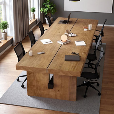 Rectangular Solid Wood Conference Table