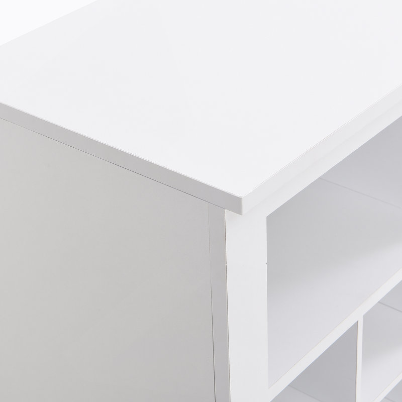 Design 24 Shoe Cubby Console, Modern Shoe Cabinet With Curved Base
