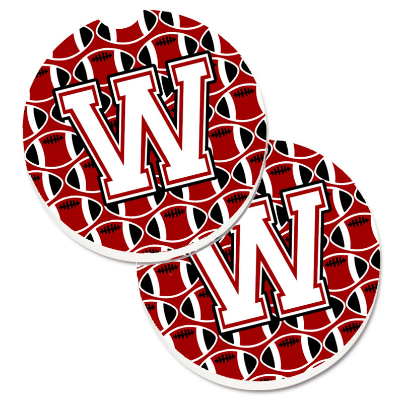 Sous-verre de football, W, Cardinal / blanc
