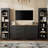 3-Piece Mid-Century Storage Cabinet Set With Bookshelf And Adjustable Shelves-1964570968