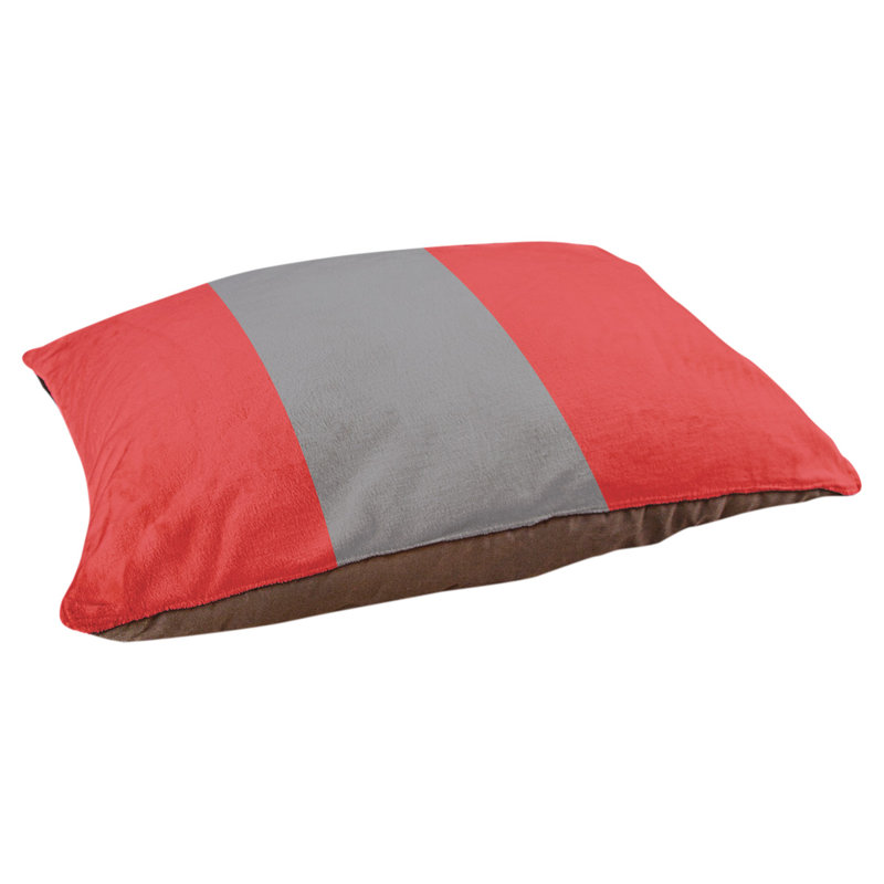 Coussin rectangulaire designer Tampa Bay, Grand (L 40 po x l 50 po), Rouge / gris mat