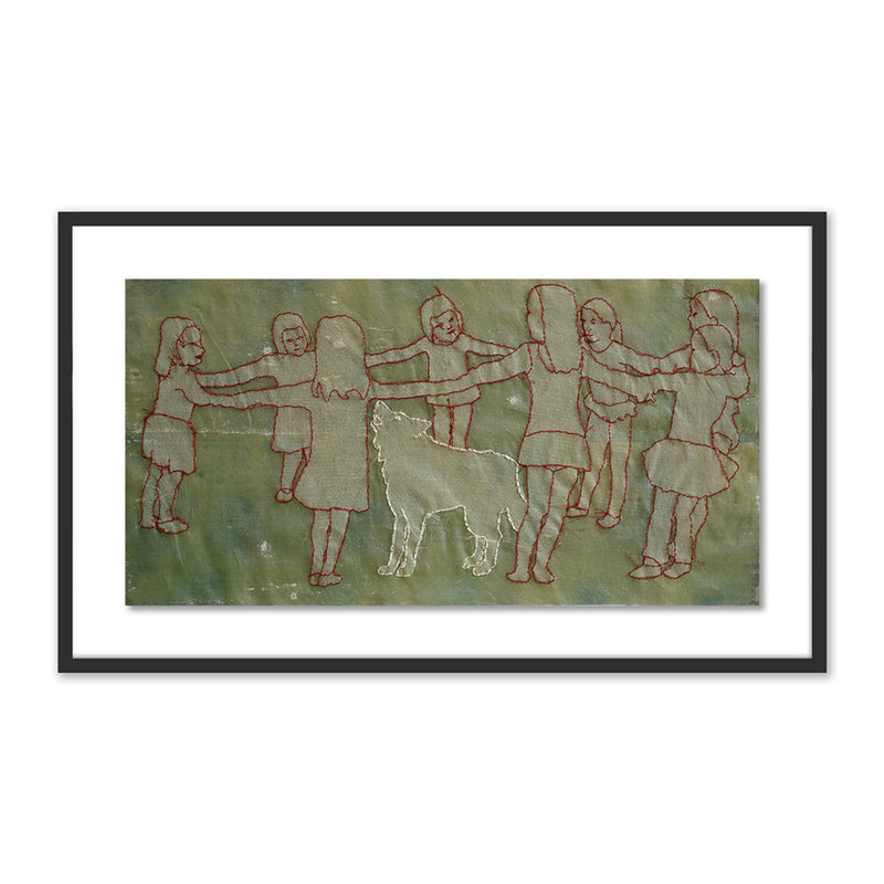 Jericho Print by Karin Bos, 24" H x 40" W x 2.5" D, Black