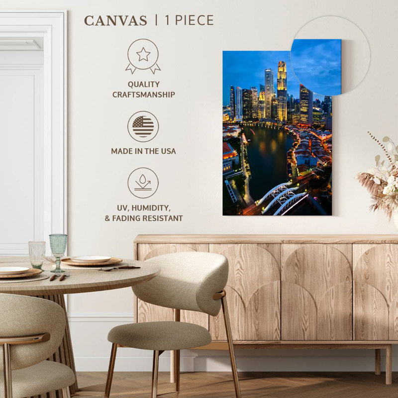 Aime Illuminated Singapore Cityscape, 45" H x 30" W