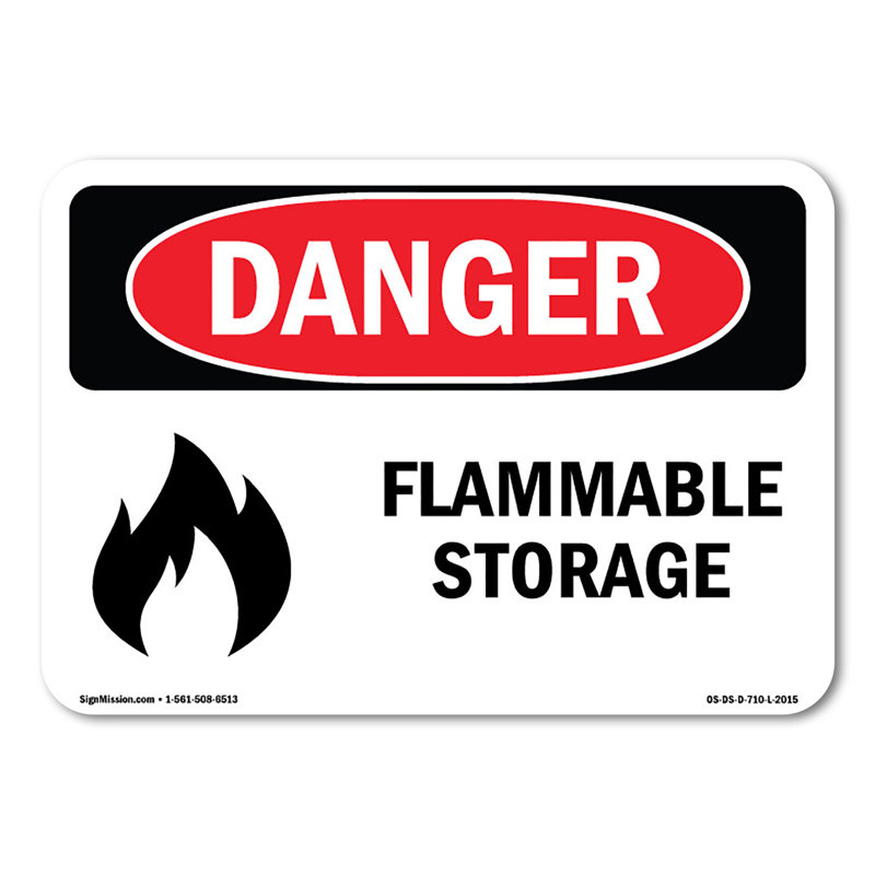 Flammable Storage Decal 7" X 5"
