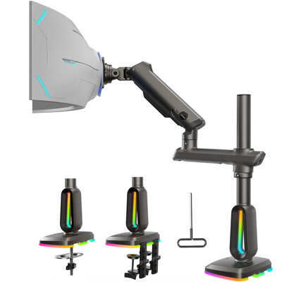 Bras de moniteur RVB robuste, adapté aux moniteurs Ultrawide jusqu'à 57 pouces, avec une capacité de charge de 44 lb. Haut bras de moniteur Ultrawide, hauteur maximale 29,1 pouces. Support de bureau entièrement réglable