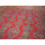 Tapis Oushak rouge en laine à grand motif d'éléphants