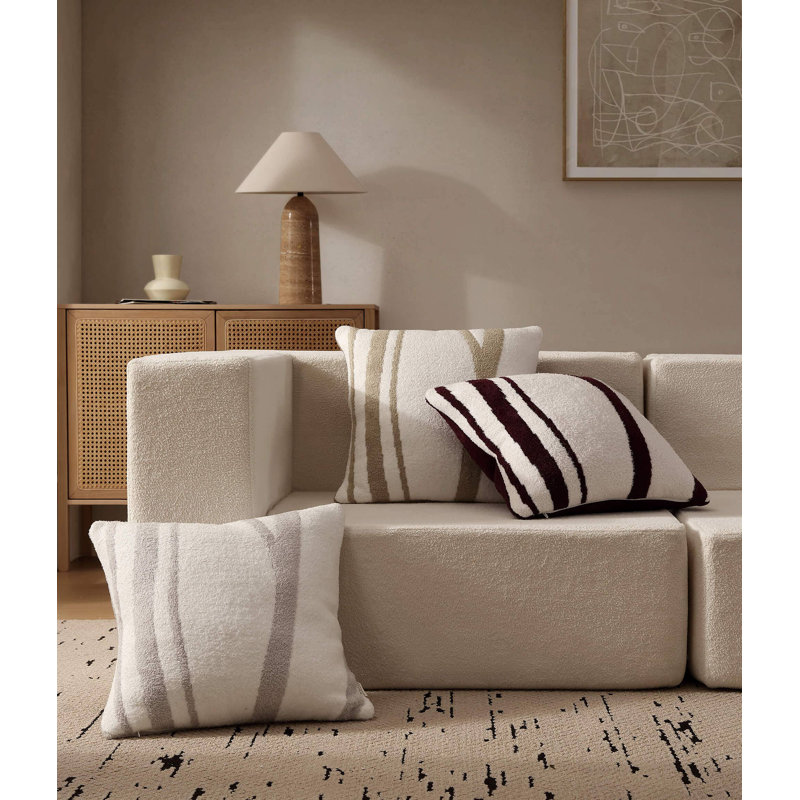 Coussin Cloud Silque, Abstrait blanc/grès