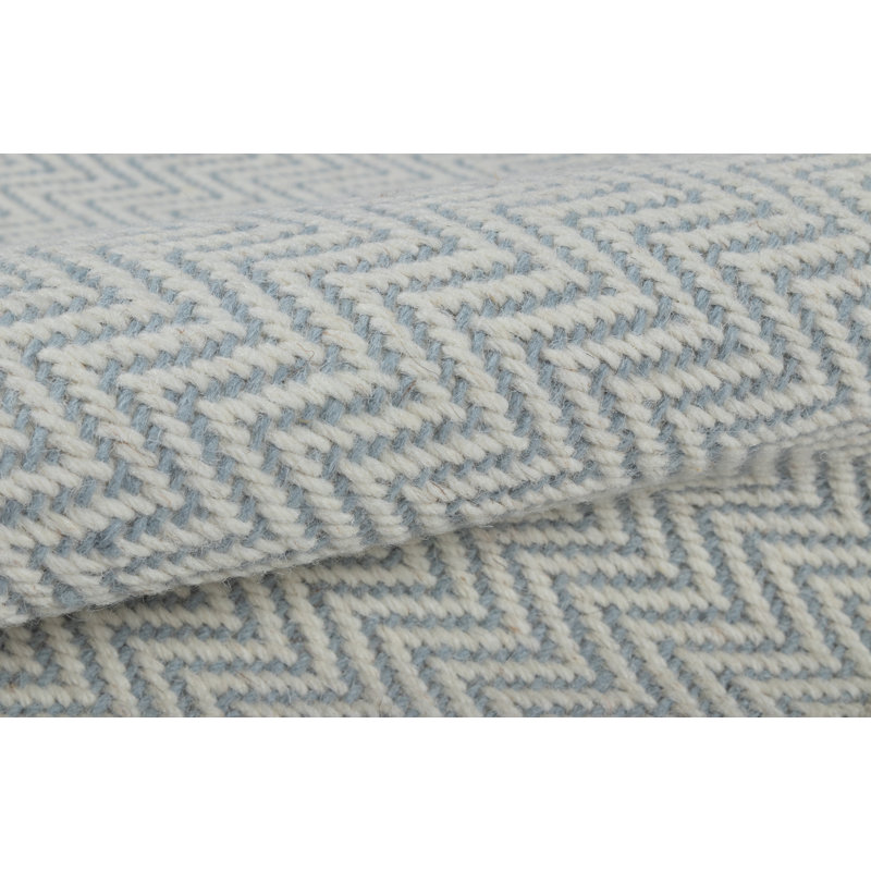 Tapis Pulse tissé à la main en laine à chevrons, motif ciel, 3,66 m x 3,66 m, 12 pi x 12 pi