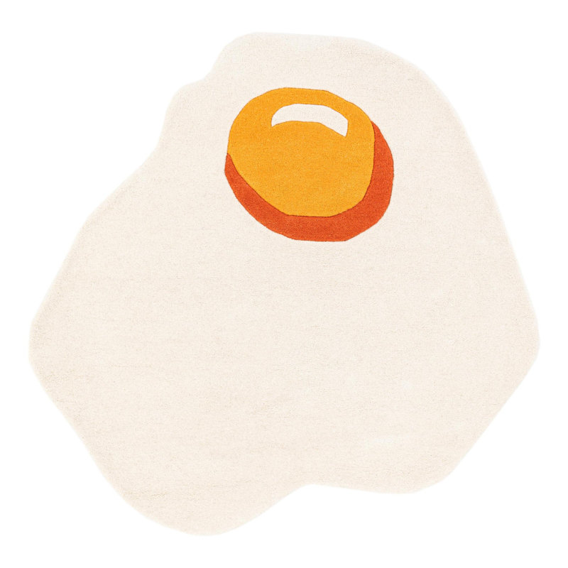 Tapis unique en laine pour enfants, Œuf 5 pi 1 po x 5 pi 1 po
