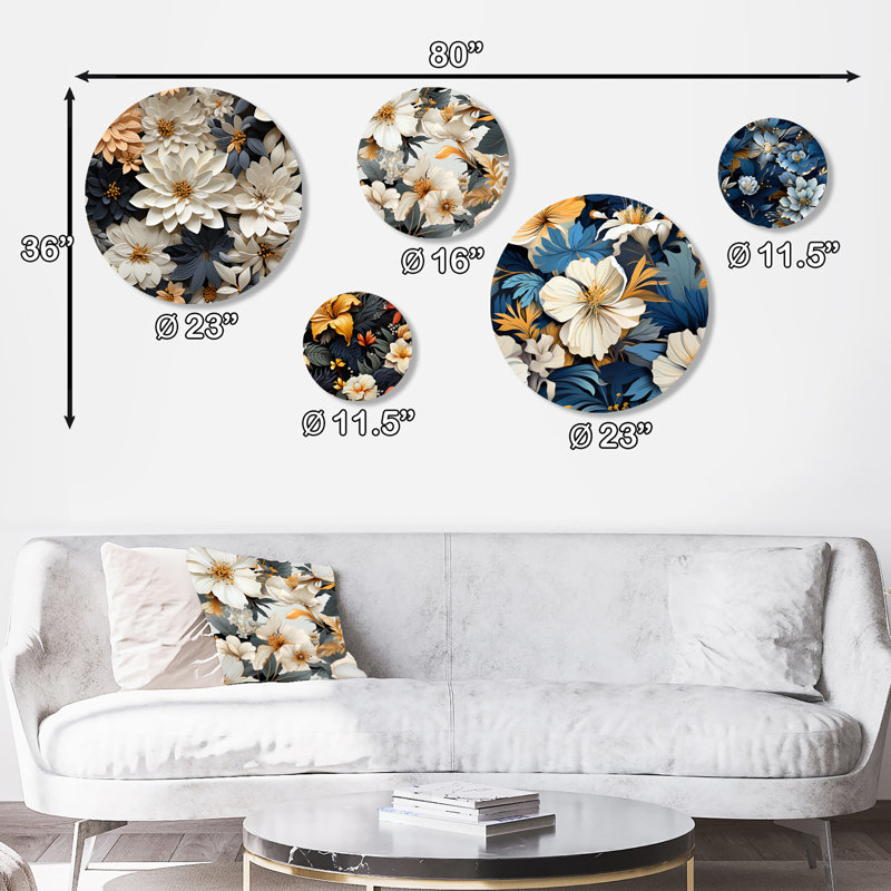 Maelyne - Ensemble de 5 reproductions d'art floral