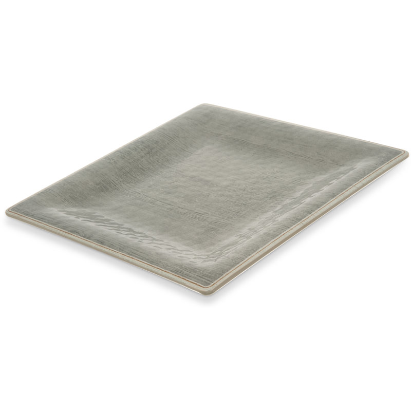Grove 10.5" Melamine Square Dinner Plate, Smoke