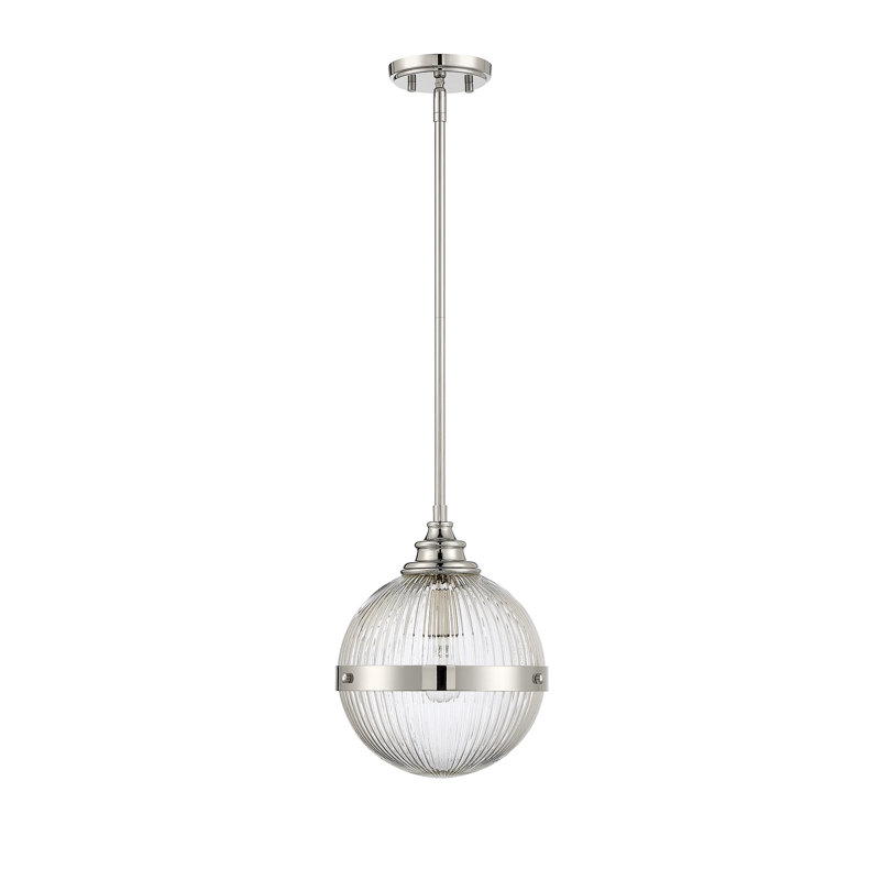 Luminaire suspendu sphère 1 lumière Ker Wilma, Nickel poli