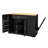 Versatile Storage Black Particle Board Island For Dining & Organizing