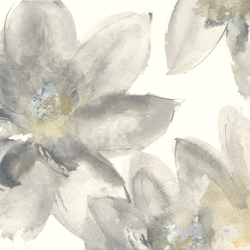 Grey And Silver Flowers I by Chris Paschke - Wrapped Canvas Painting, 30cm H x 30cm W x 3.8cm D