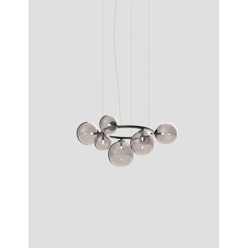 Puppet Ring Suspension 7A Amber Transparent Matt Black Nickel G9 Ul, Smoky Transparent, Matte Black Nickel