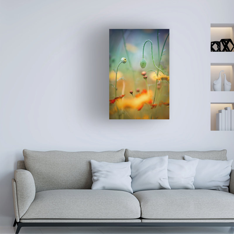 Champ de coquelicots sur toile, L 30 po x H 47 po