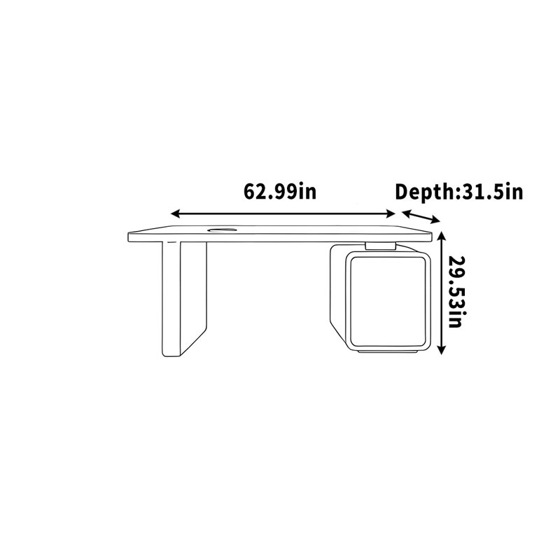 Solid wood desk, study room, office, study, 29.53" H x 62.99" W x 31.5" D