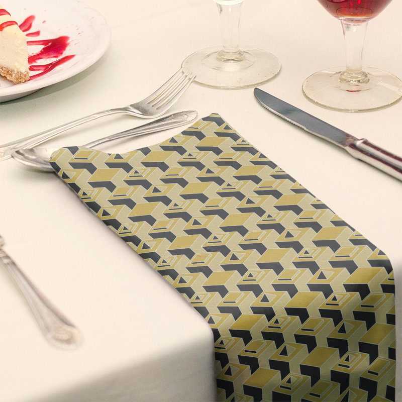 Serviette de table en coton à motif de gratte-ciels à deux couleurs, H 0,1 po x l 22 po x P 22 po, Jaune clair