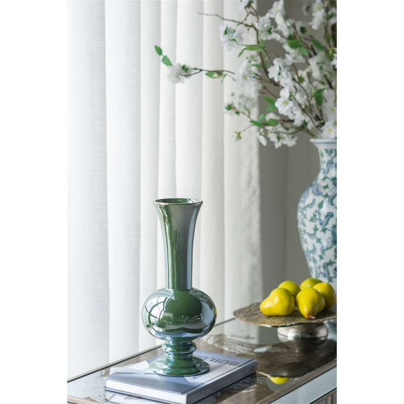 Console rectangulaire 47 po x 15,5 po x 31 po avec motif floral élégant et finition argentée miroir
