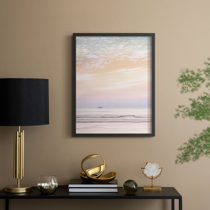 Crystal Shores I, reproduction encadrée - bois massif, Noir, noir, noir, noir, H 21 po x l 17 po