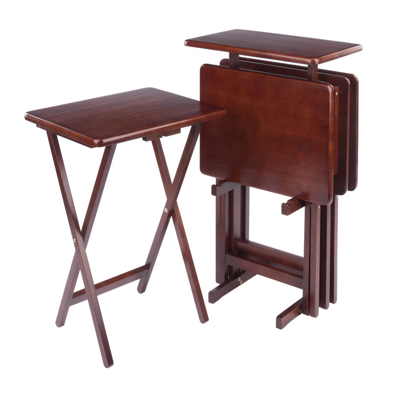 Ensemble de 5 collations Alvah, finition noyer, Brun