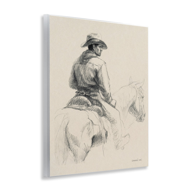  Cowboy et cheval, art mural croquis par Danhui Nai