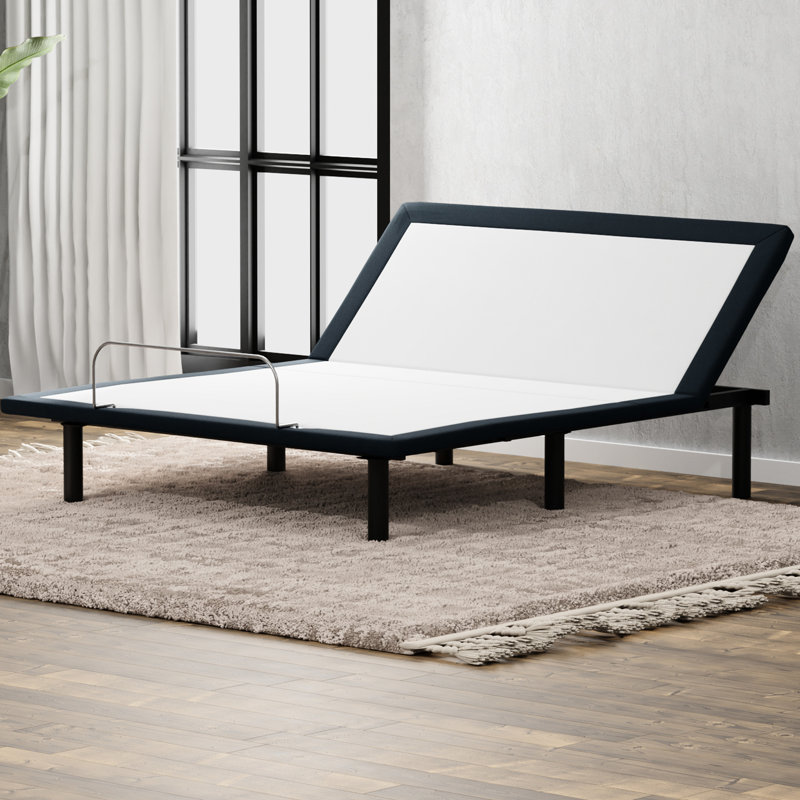 Full Adjustable Metal Base Bed In Grey, Head Up Feature By Wired Remote Operation, Joint Stress, 73.01 In. Depth, 52.61 Width, 14.95 Height, 79.8 Lb Control Utilization, Alleviate Discomfort, D, W,