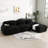 Boneless L-Shaped Corduroy Cloud Sectional Sofa With Ottoman-381968718