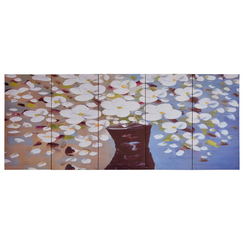 Flowers In A Vase - 5 Piece Wrapped Canvas Painting