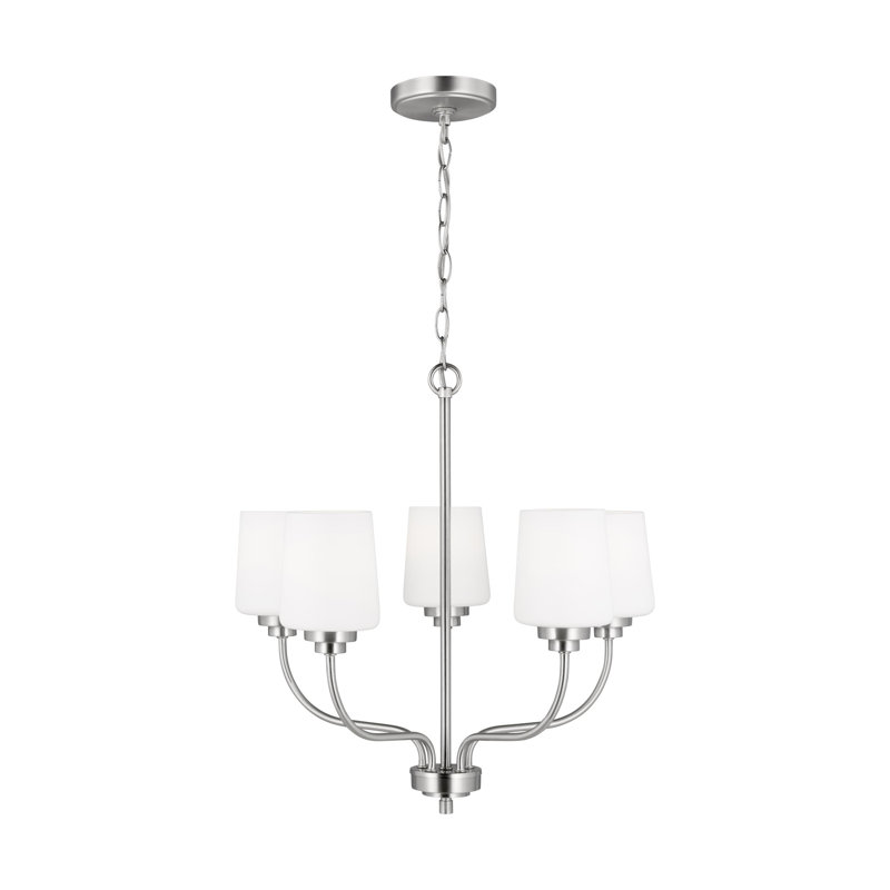 Lustre classique / traditionnel à 5 lumières Windom, Non, Nickel brossé